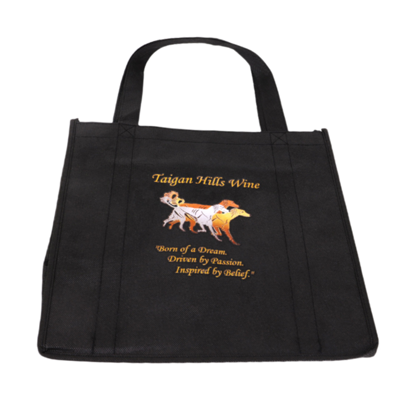 Bolsa de bolso no tejida de gran capacidad negra