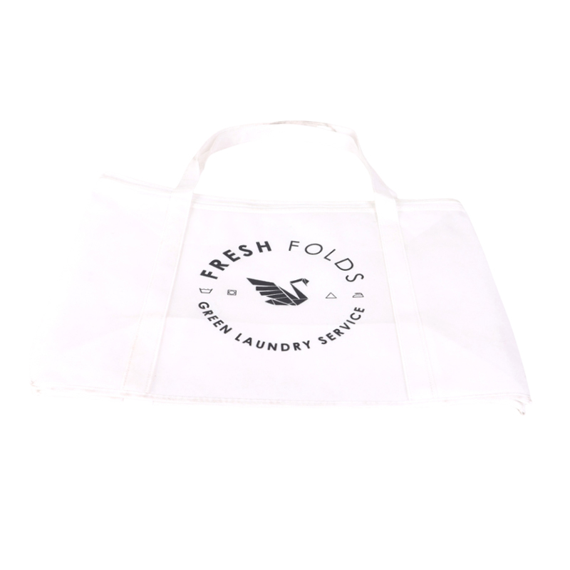 Bolsa de bolsas no tejidas con cremallera blanca