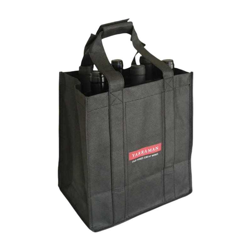 Bolsa de vino negra no tejida