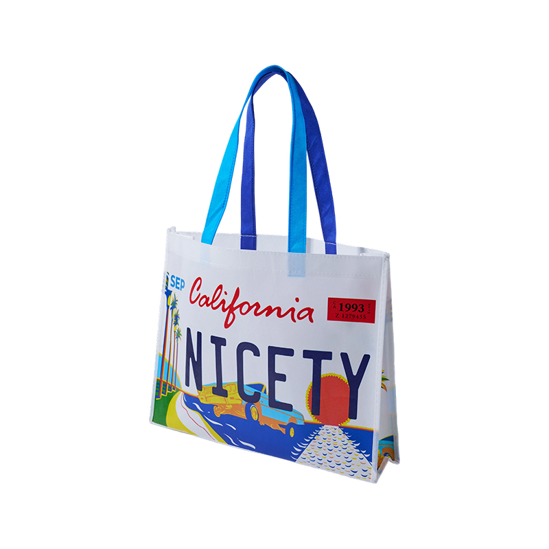 Bolsa no tejida con película láser de bloques de color retro